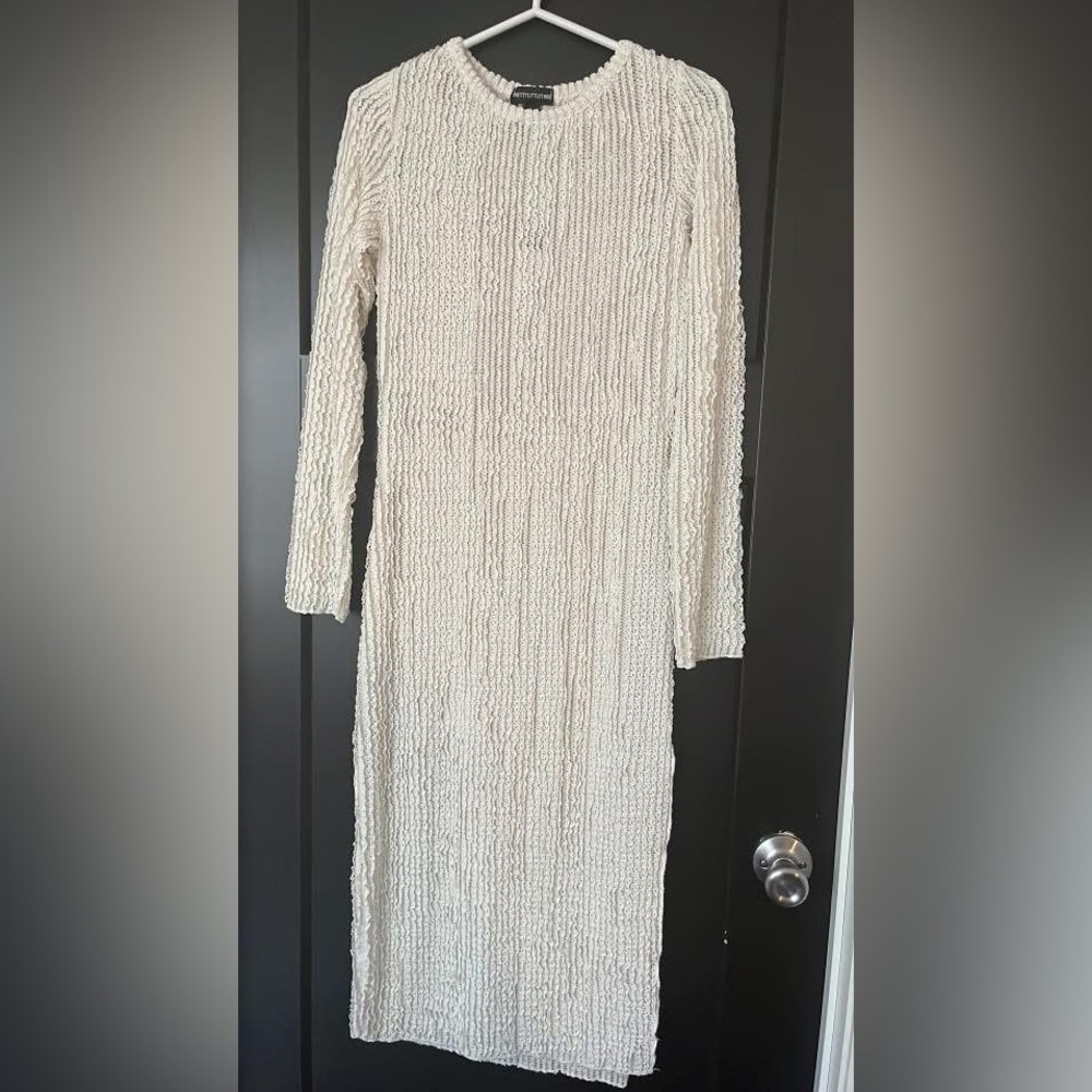 Mesh dress with slit